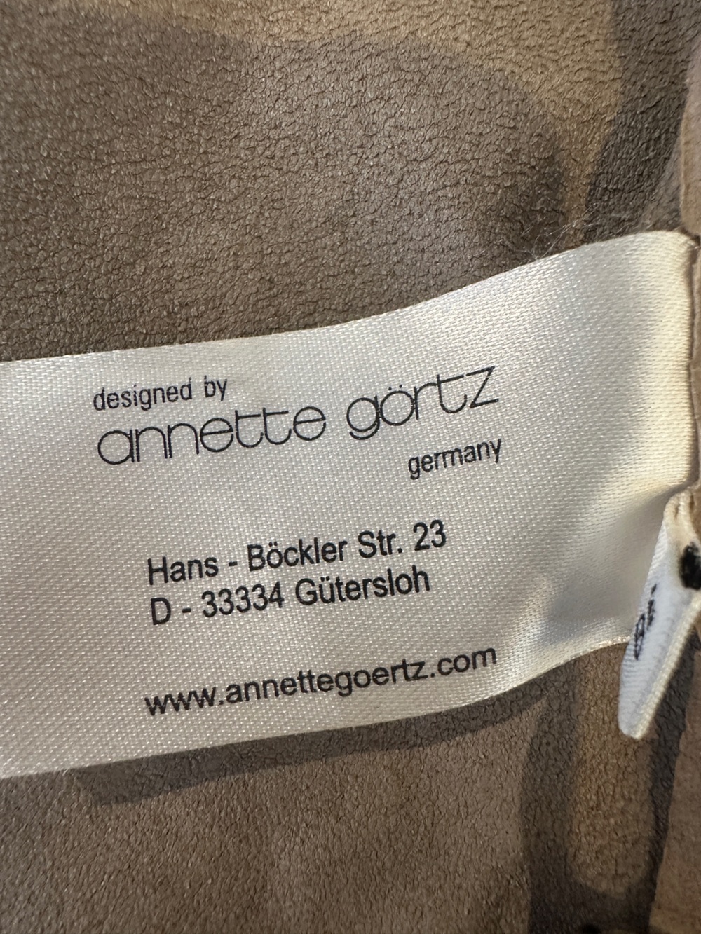 Annette Görtz Vibi 100% Lamb Leather Wrap Jacket Taupe EU 38 US 8 Germany - Picture 9 of 13